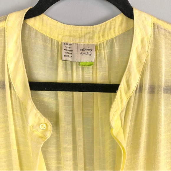 Anthropologie Saturday Sunday Chartreuse Tunic Top - Picture 7 of 13